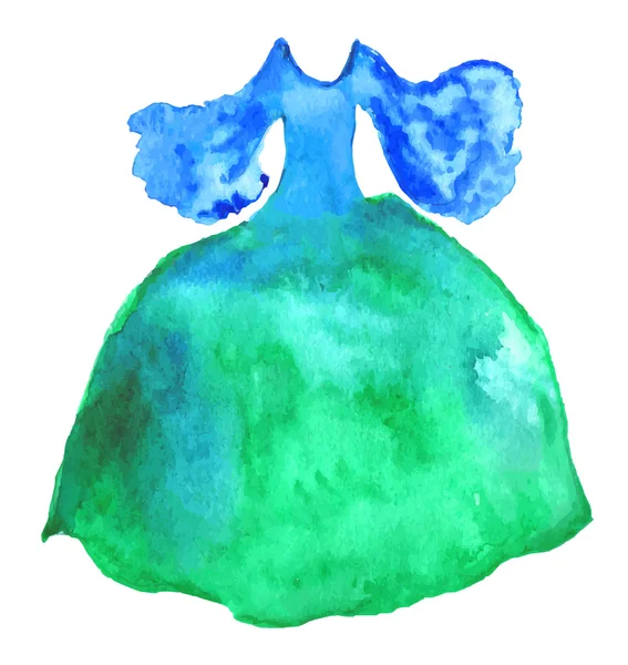 Aquarela vestido mulher abstrata — Vetor de Stock