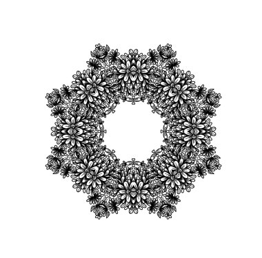 Daire içinde soyut dekoratif çerçeve.