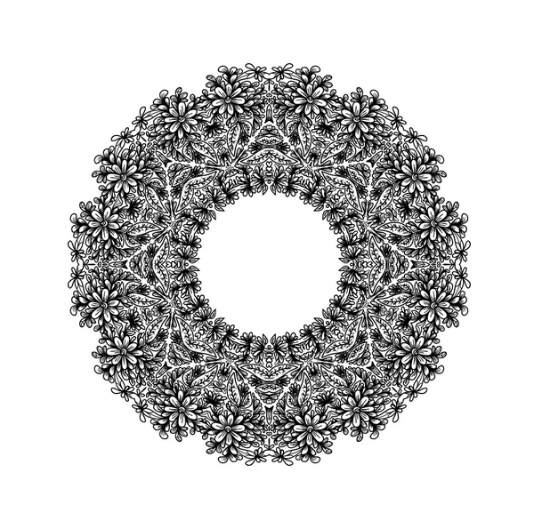 Çiçek süsleme daire içinde. Çerçeve veya kenarlık.