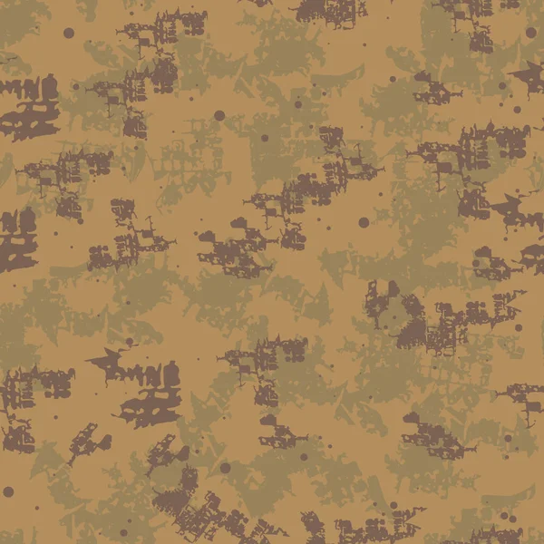 Modèle Sans Couture Géométrique Camouflage Pour Tissu Fond Brun Abstrait — Image vectorielle