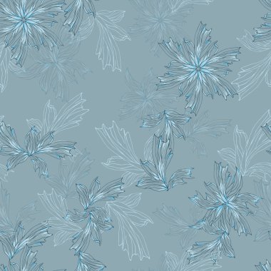 Kış karsız arka plan, mavi kar tanelerinin dokusu. Buz, kar fırtınası. Tasarımınız için vektör illüstrasyonu