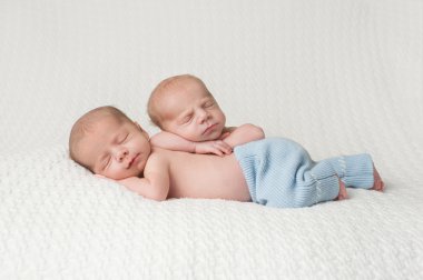 Sleeping Twin Baby Boys clipart