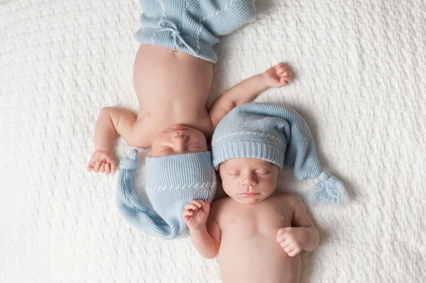 Sleeping Twin Baby Boys — Stock Photo, Image