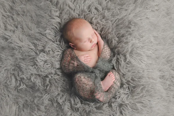 Zabaleného, spí novorozený chlapeček — Stock fotografie