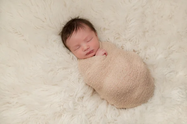 Portret van een gebundelde van Pasgeboren Baby Boy — Stockfoto