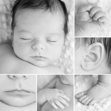 B&W Macro Shots of a Newborn Baby Boy