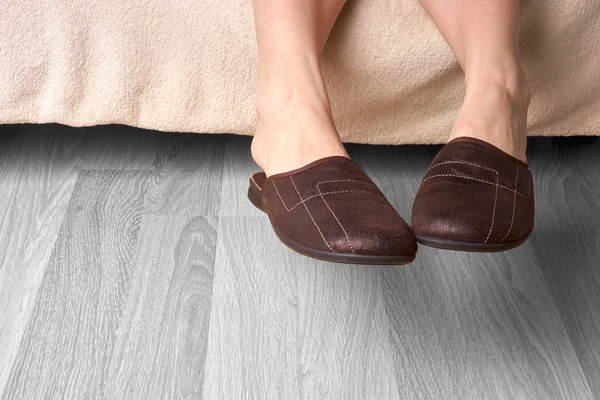 Female feet and slippers — Stock Photo, Image