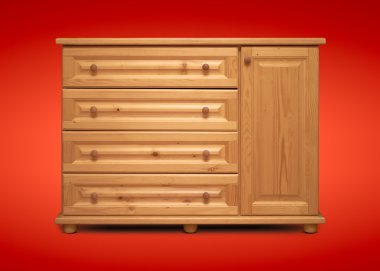 ahşap dolap üzerinde arka izole