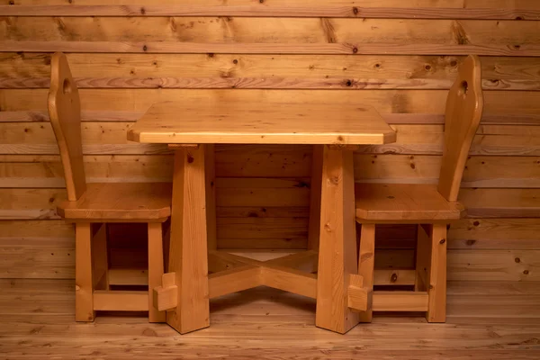 Simple wooden chair in wooden room — Stock Photo, Image