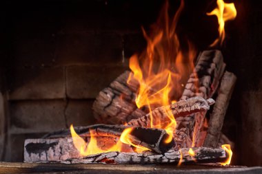 Bonefire sıcak kırmızı charcoals