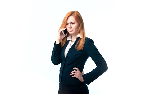 Mulher de negócios bonita falando ao telefone — Fotografia de Stock