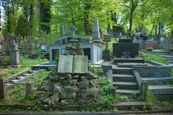 Bench on an old cemetery — Stock Photo, Image