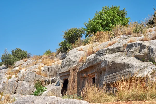 Tombs Lycians en Turquía. Kemer. — Foto de Stock