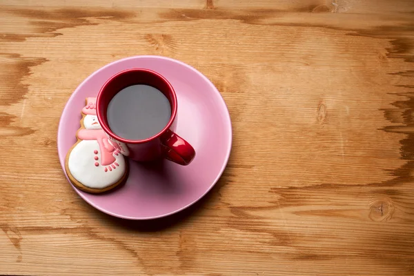 Праздничный кофе с печеньем — стоковое фото