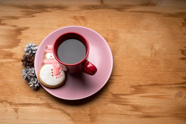 Festive coffee with biscuits — Stock Photo, Image