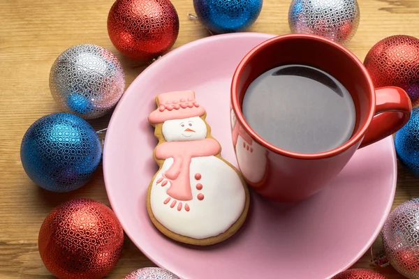 Festlig kaffe med kex — Stockfoto