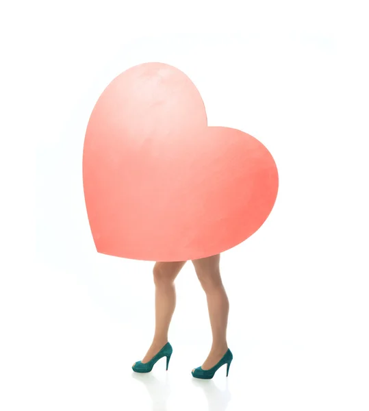 Большое сердце женские ноги — стоковое фото