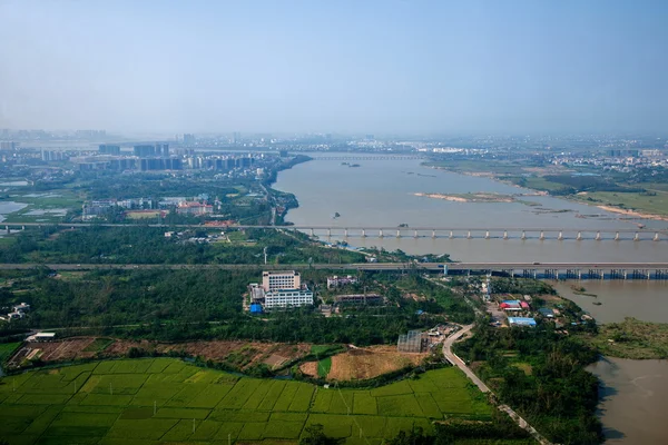 Carruagem de fundo Haikou City na rota de Chongqing para Haikou — Fotografia de Stock