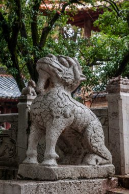 Yunnan Honghe ili Jianshui tapınak taş tek boynuzlu at