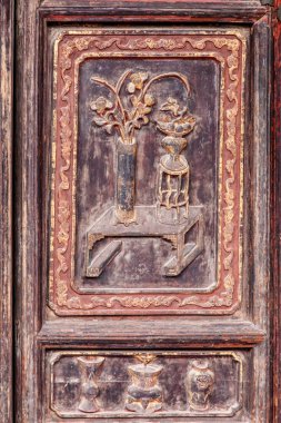 Yunnan Honghe ili Jianshui Tapınağı büyük salon kapı kanat oyulmuş