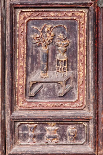 Marco de la puerta tallada Gran Salón del Templo Jianshui Prefectura de Yunnan Honghe — Foto de Stock