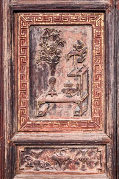 Yunnan Honghe Prefecture Jianshui Temple Great Hall carved door sash — Stock Photo, Image