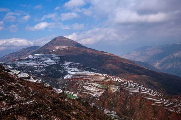 Dongchuan, Yunnan Red Land, puesta de sol en invierno — Foto de Stock