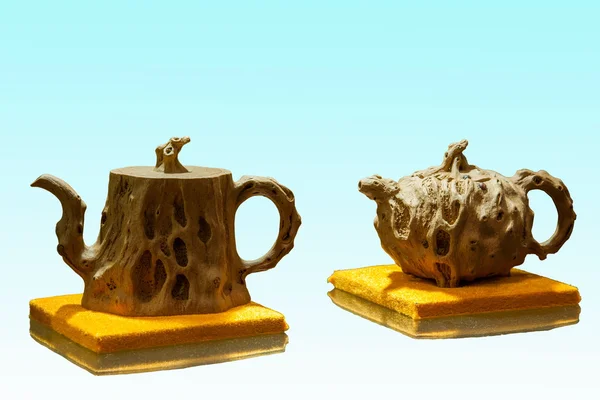 Purple sand teapot — Stock Photo, Image
