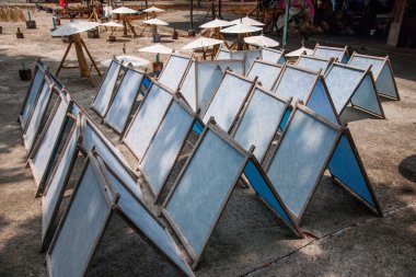 Chiang Mai, Tayland el yapımı kağıt güneş şemsiyesi orijinal kağıt Pazar