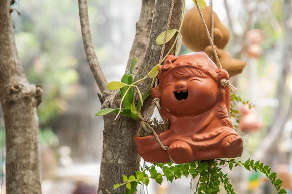 Chiang Mai, Thailand courtyard garden even in plastic — Stock Photo, Image