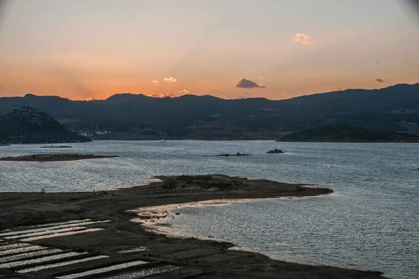 Pôr do sol Haifeng zona húmida — Fotografia de Stock