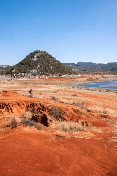 Yunnan Haifeng wetland edges Red Land — Stock Photo, Image