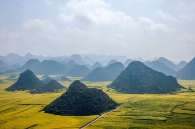 Kanola çiçek Luoping horoz tepe altında