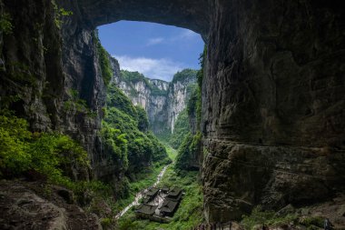 Chongqing Wulong natural Bridge Dragon Inn landscape clipart