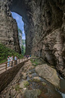 Chongqing Wulong doğal köprü manzara