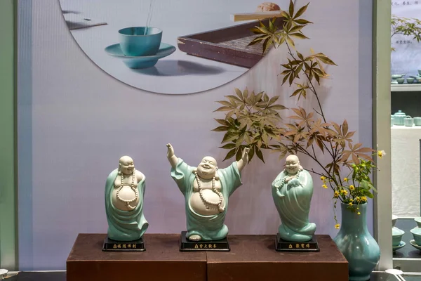 Chongqing herbaty Expo Pokaż Buddy Maitreji — Zdjęcie stockowe