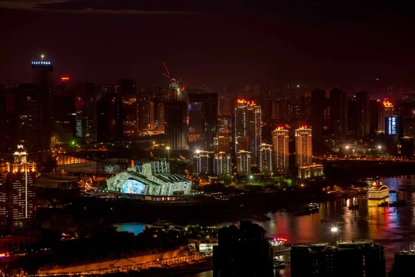 Chongqing berg natt — Stockfoto