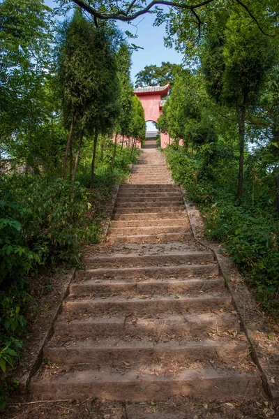 Dragón HECHUAN jugando escalera de siete pasos montañosa — Foto de Stock