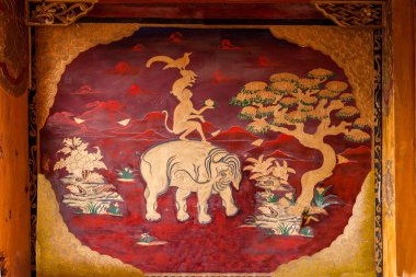 Lijiang, Yunnan Shuhe Şek Lin Monastery duvar resmi