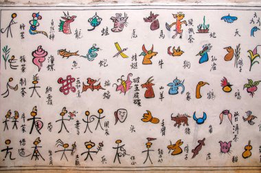 Yunnan Lijiang Naxi ekibimizi sokak duvar