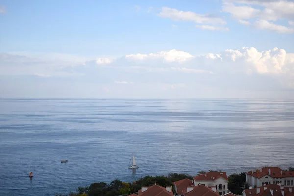Vue Mer Noire Avec Navire Blanc Arcadia Odessa — Photo