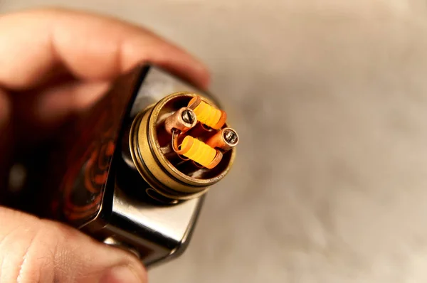 Vape Rda Cigarro Para Vaporizar Com Bobinas Algodão Atomizador Vaporizador — Fotografia de Stock