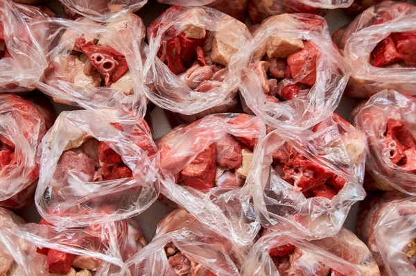 Приготовление Пищи Сырого Кормления Пища Собак Кошек Упаковка Пищи Животных — стоковое фото