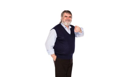 yaşlı adam beyaz izole