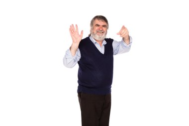 yaşlı adam beyaz izole