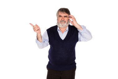 yaşlı adam beyaz izole