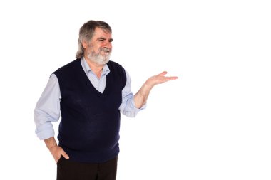 yaşlı adam beyaz izole