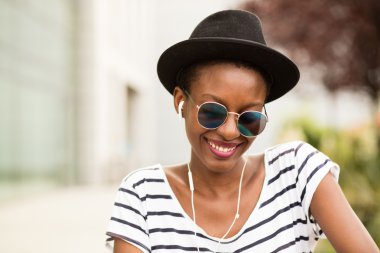 modern genç öğrenci siyah kız 