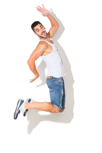 Handsome man in white tshirt — Stock Photo, Image