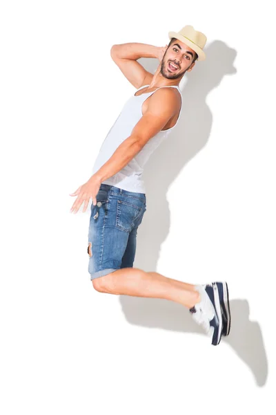 Handsome man in white tshirt — Stock Photo, Image